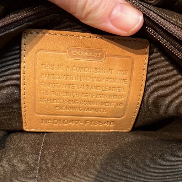 Coach Creed Brown Canvas Signature Stripe Shoulder Tote - Picture 4 of 9